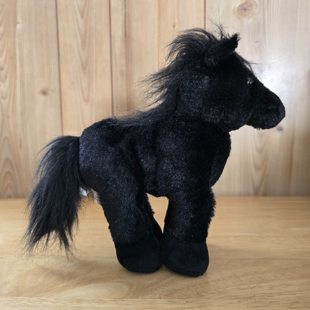 Ganz Webkinz Black Stallion Horse Pony Plush 8" HM145 Retired No Code